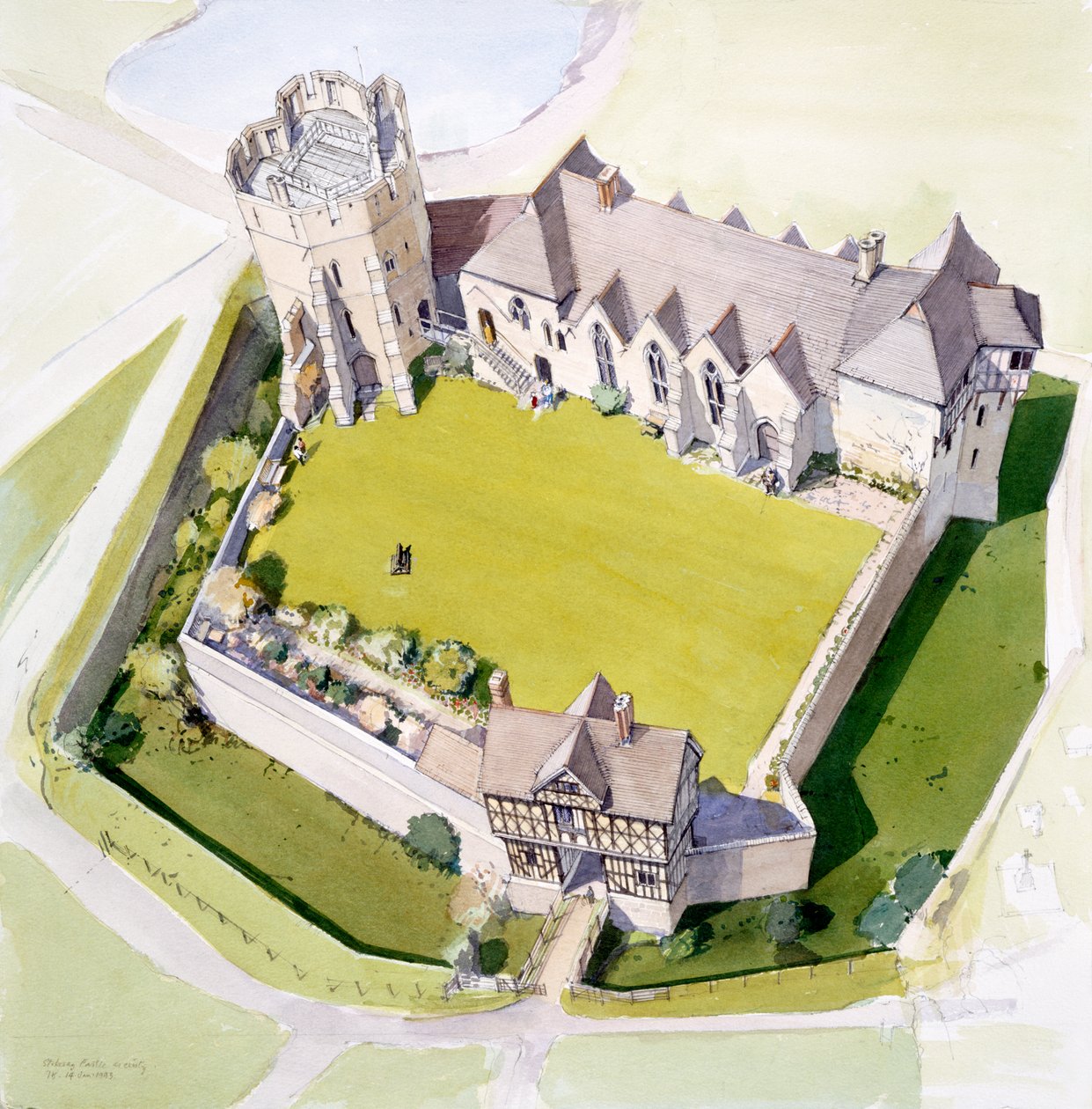 Stokesay kastély, c2010 alkotó: Terry Ball