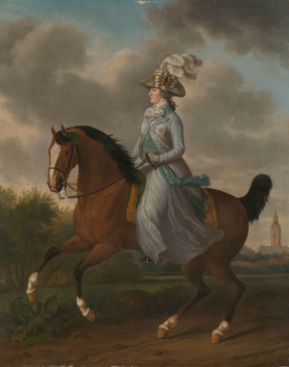 Frederika Sophia Wilhelmina, Pruissia (1751-1820), V. Willem herceg feleségének lovas portréja alkotó: Tethart Philip Christian Haag