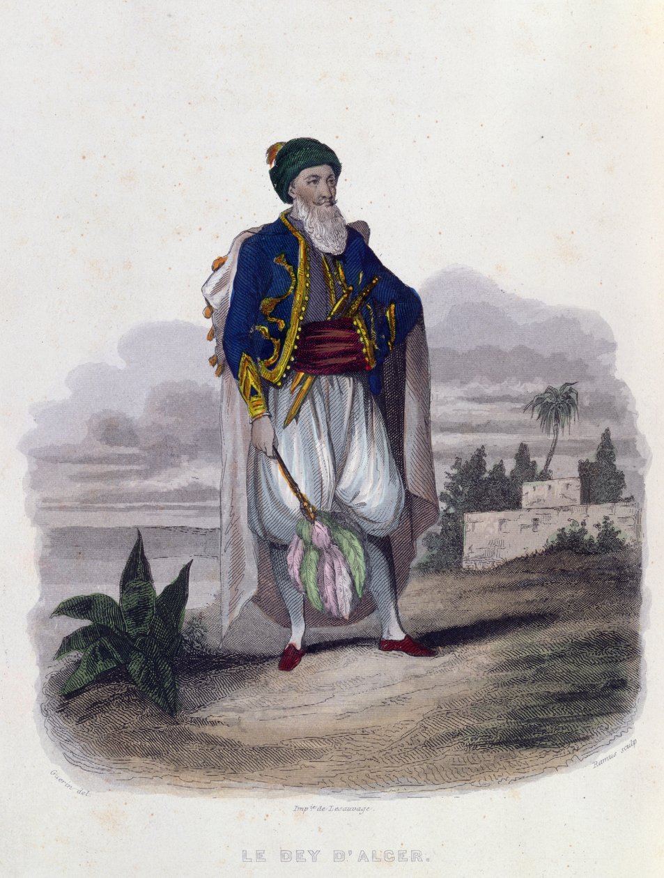 Hussein Pacha (1765-1838), Algír utolsó istene (1818-30), 1846 alkotó: Th. Guerin