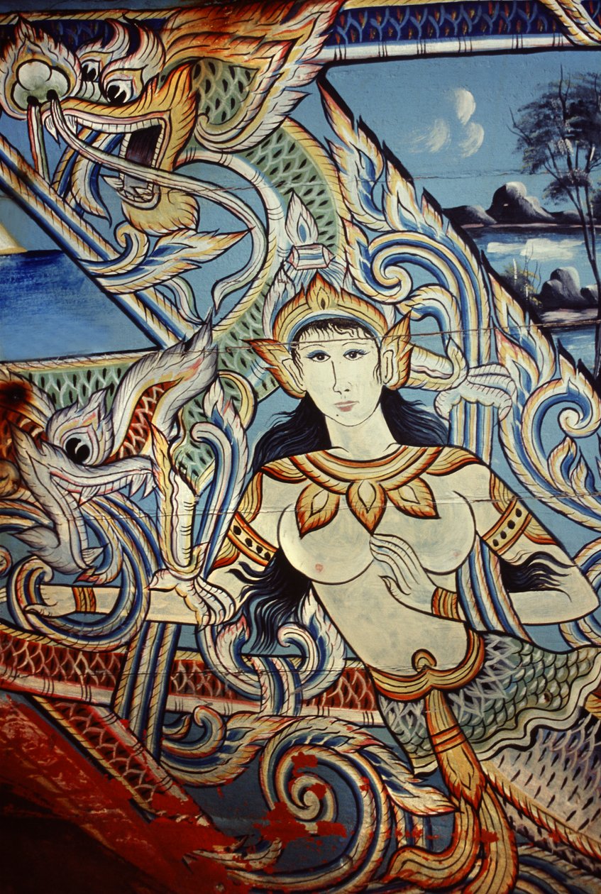 Díszített csónak Thaiföld déli részén (festett fa) alkotó: Thai School
