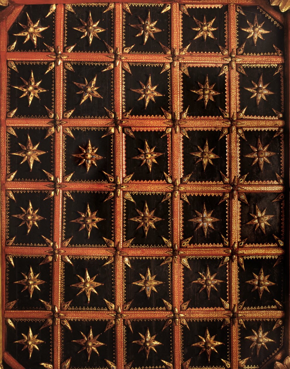 Mennyezet a Wat Phuminban alkotó: Thai School