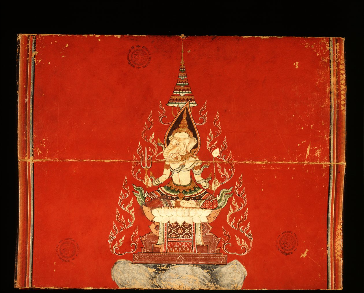 Ganesh kézirat az elefántképzésről (wc papíron) alkotó: Thai School