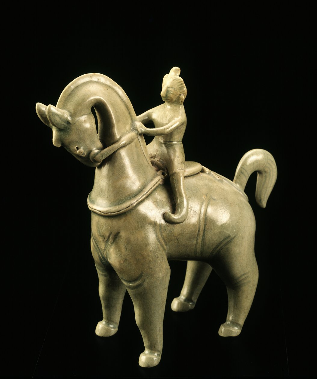 Lovas figura, Sukhothai korszak, 14-15. század (mázas kőedény) alkotó: Thai School