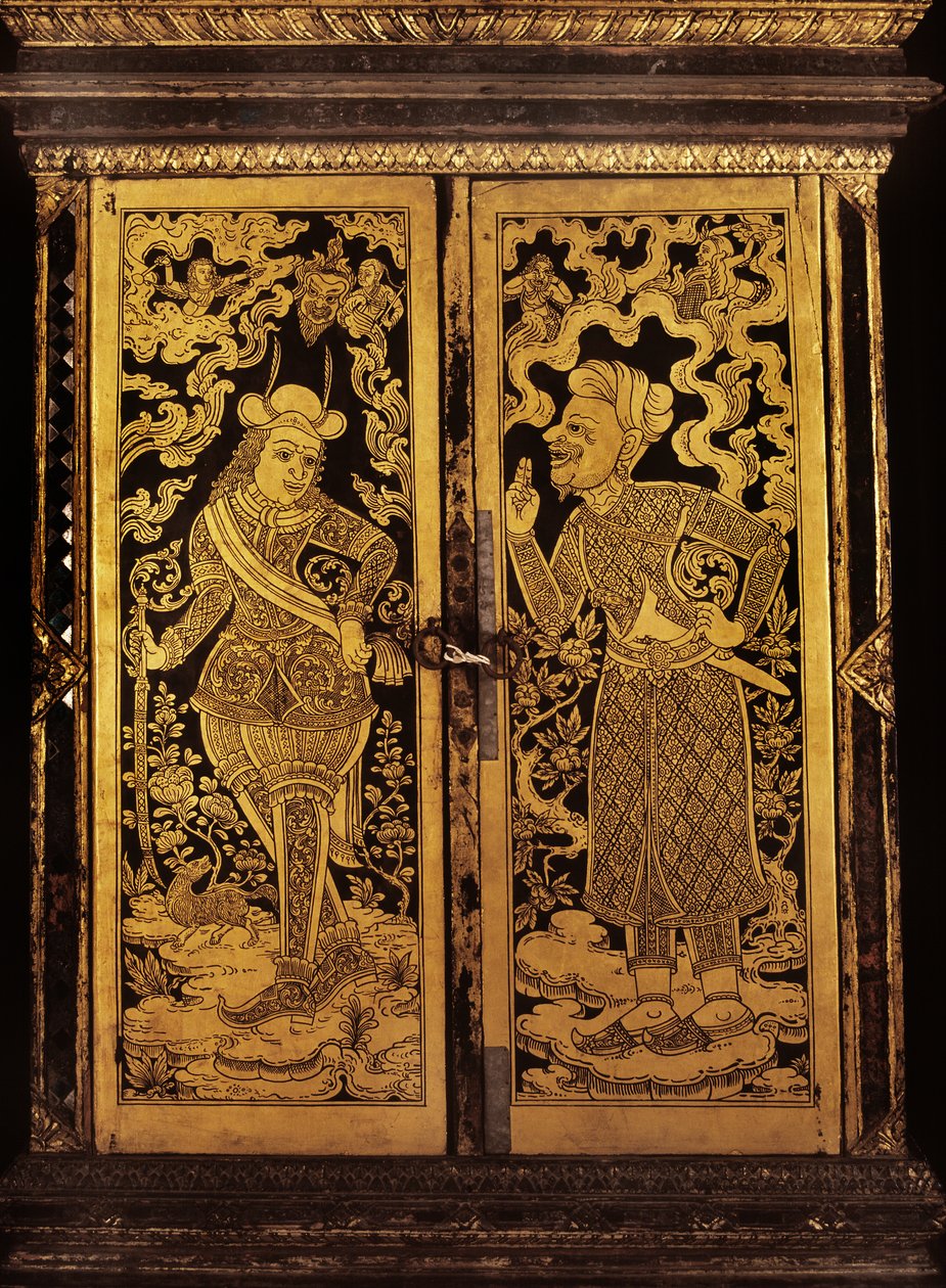 Kéziratos szekrény, III. Ráma uralkodása (1787-1851) (fa) alkotó: Thai School