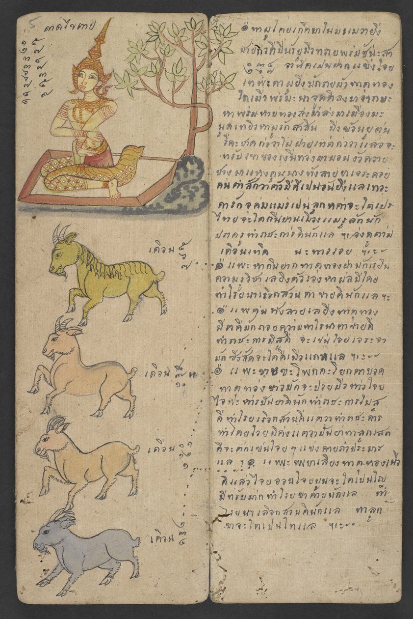 Or 16455 f.5r, Animals from the Zodiac, from Phrommachat (parchment)   1351842   hu       hungarian Successfully Translated  Original: A Peasants House Translat: A Peasant
