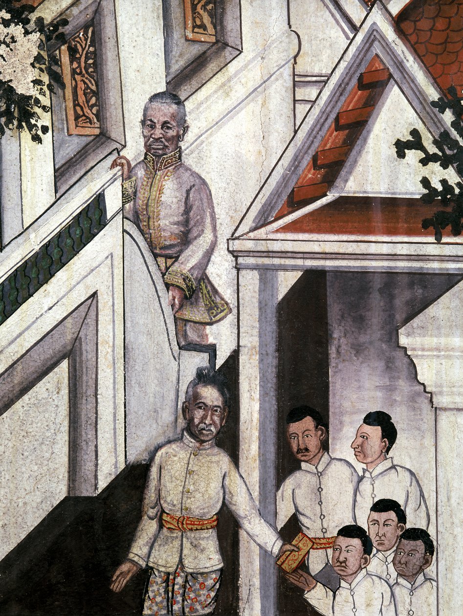 Mongkut király portréja fényképek után (falfestmény) alkotó: Thai School