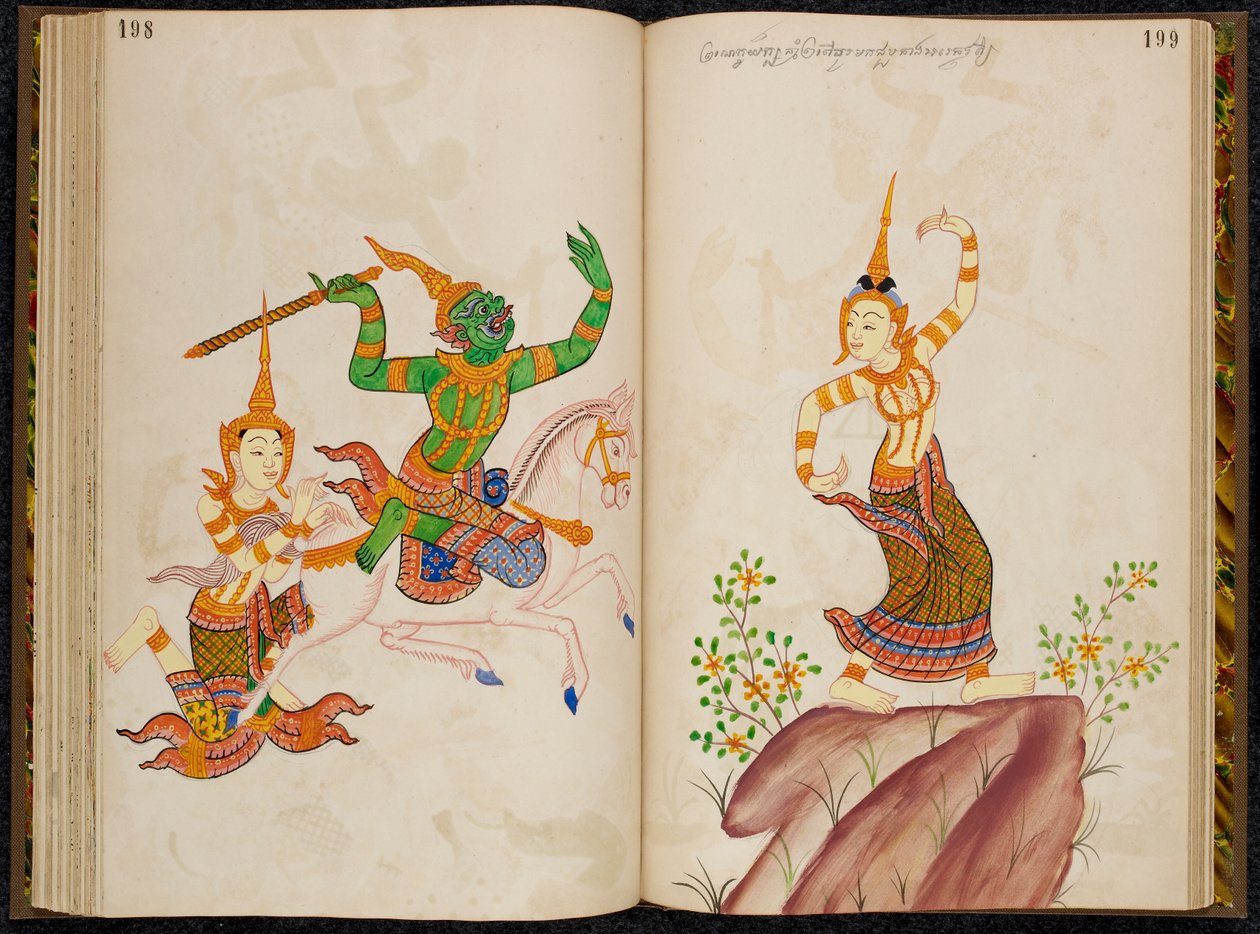 Jelenet a Vidhura-pandita Jataka thai változatából. alkotó: Thai School