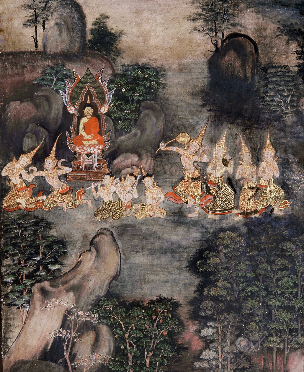 Buddha megkísértése (falfestmény) alkotó: Thai School