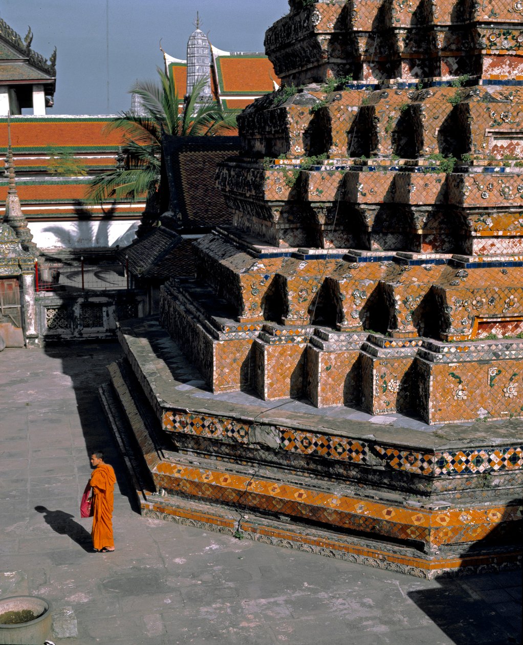 Kilátás a fekvő Buddha templomára, 1700 körül alkotó: Thai School