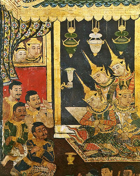 Wiharn Laikarn, epizód a Jataka Sang Thongból (freskó) alkotó: Thai School