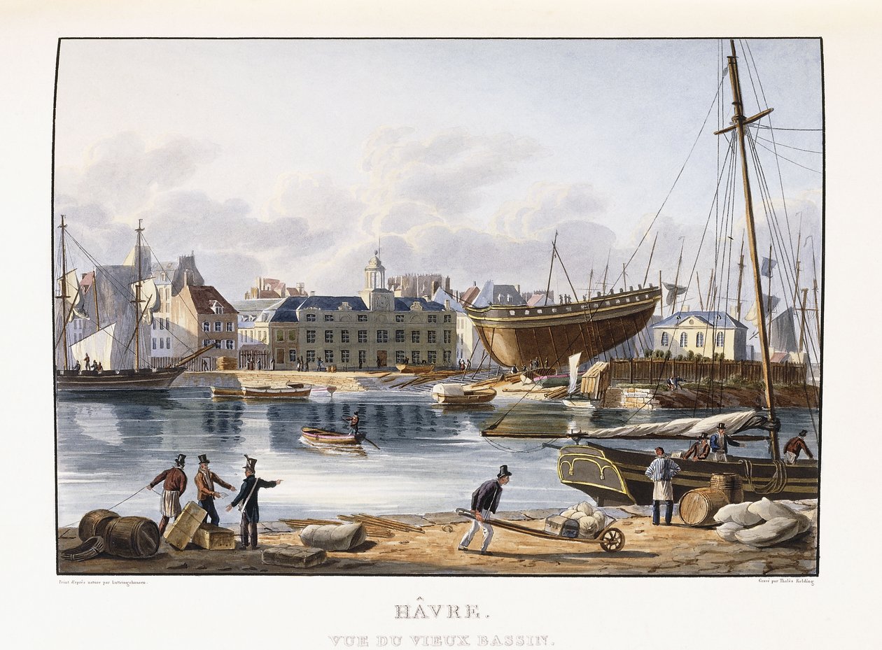 Le Havre, a régi dokkból nézve, 1823-1826 alkotó: Thales Fielding