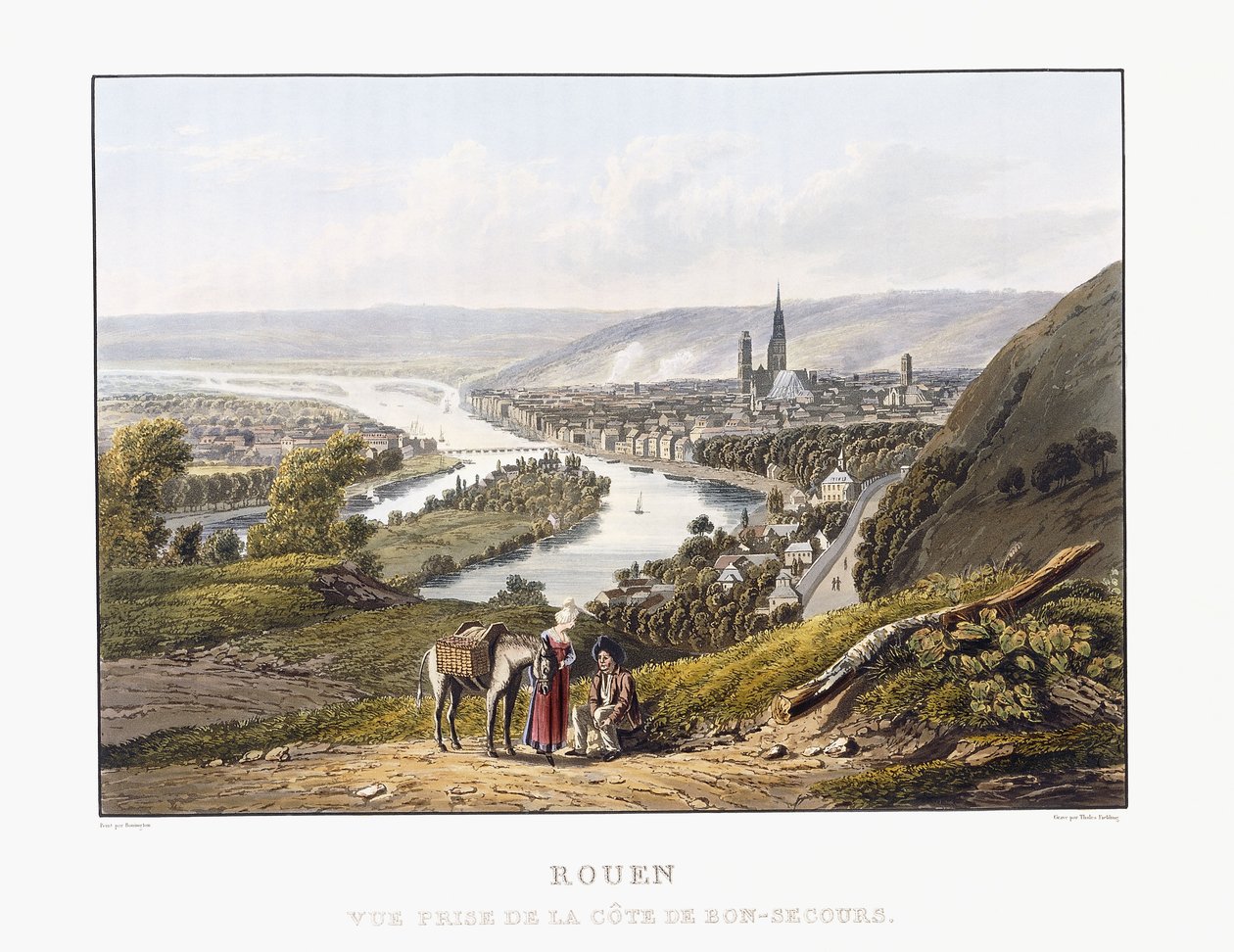 Rouen, Bon-Secoursból nézve, 1823-1826 alkotó: Thales Fielding