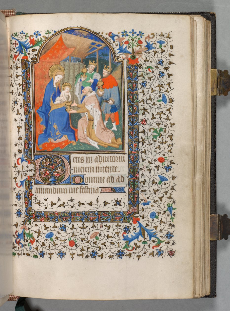Órakönyv Párizs használata: Fol. 67r, A mágusok imádása, c. 1420. alkotó: The Bedford Master
