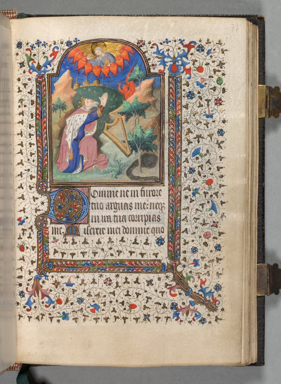 Órakönyv Párizs használata: Fol. 77r, David, c. 1420. alkotó: The Bedford Master