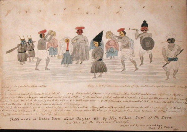 Vázlat Gurkha életéről Dehra Dunban, 1821 körül (akvarell papíron) alkotó: The Hon. Frederick Shore