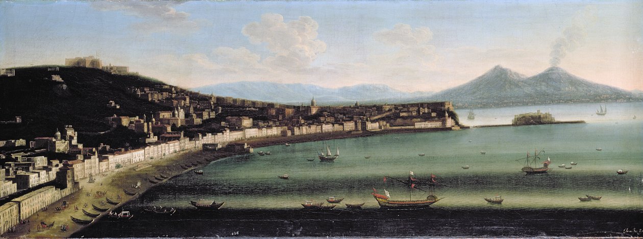 A Nápolyi-öböl nyugatról, 1710 alkotó: The Metropolitan Master