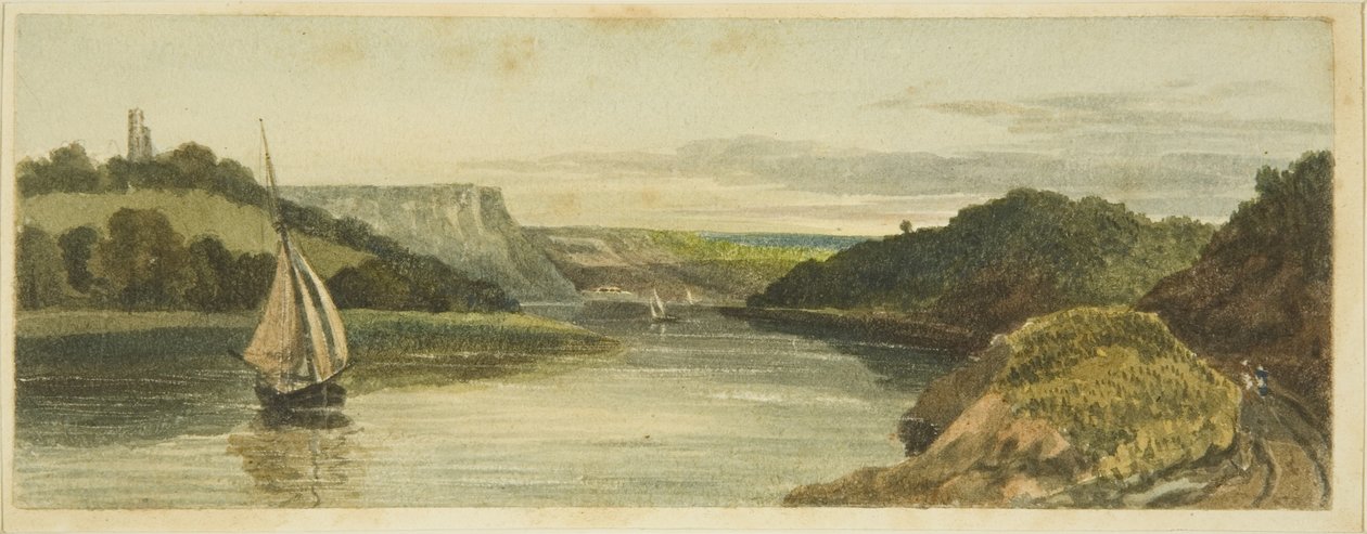Az Avon a tengerfalak alatt, 1820 körül (ceruza és akvarell papíron) alkotó: The Rev. John Eagles