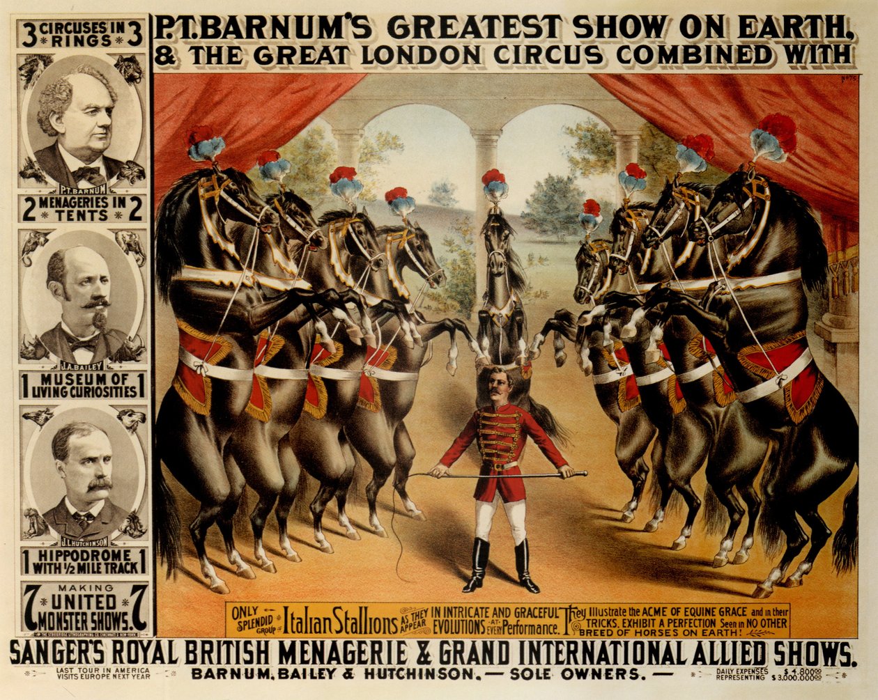Barnum legnagyobb műsora a Földön, 1882 alkotó: The Strobridge Lithographing Company