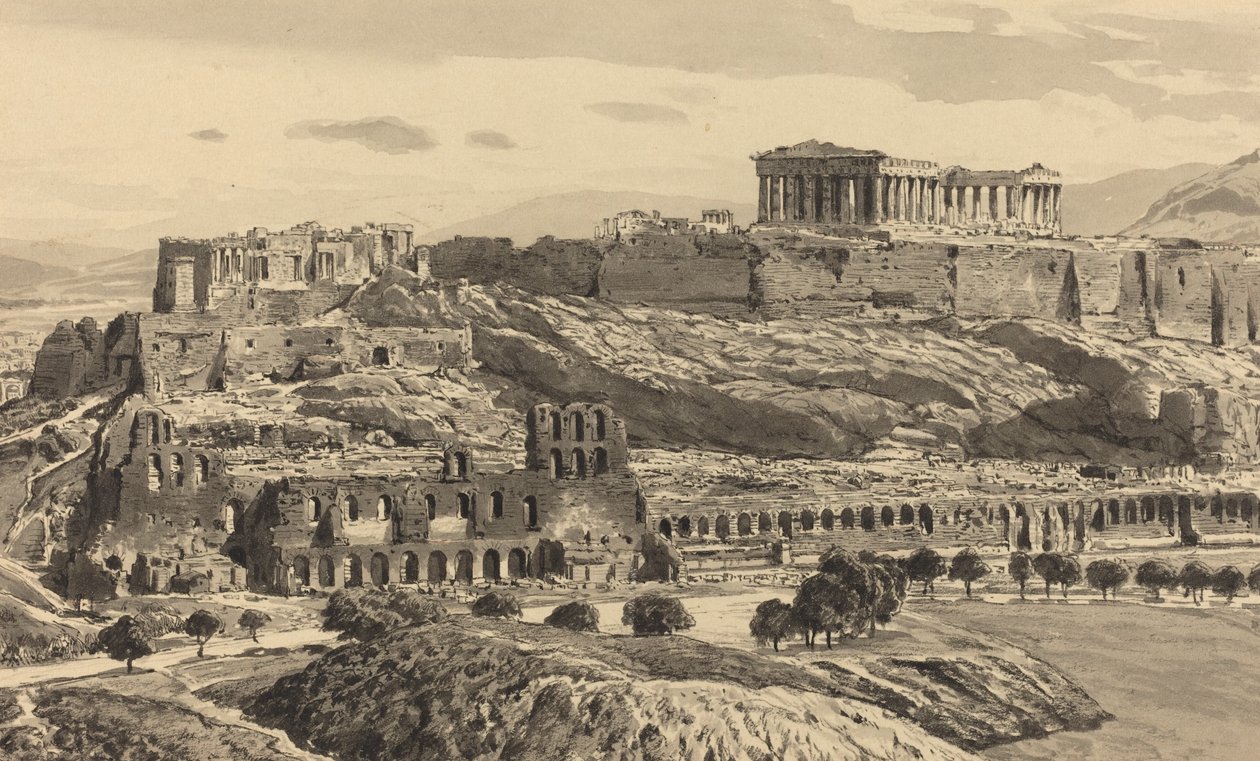 Kilátás az Akropoliszra alkotó: Themistocles von Eckenbrecher