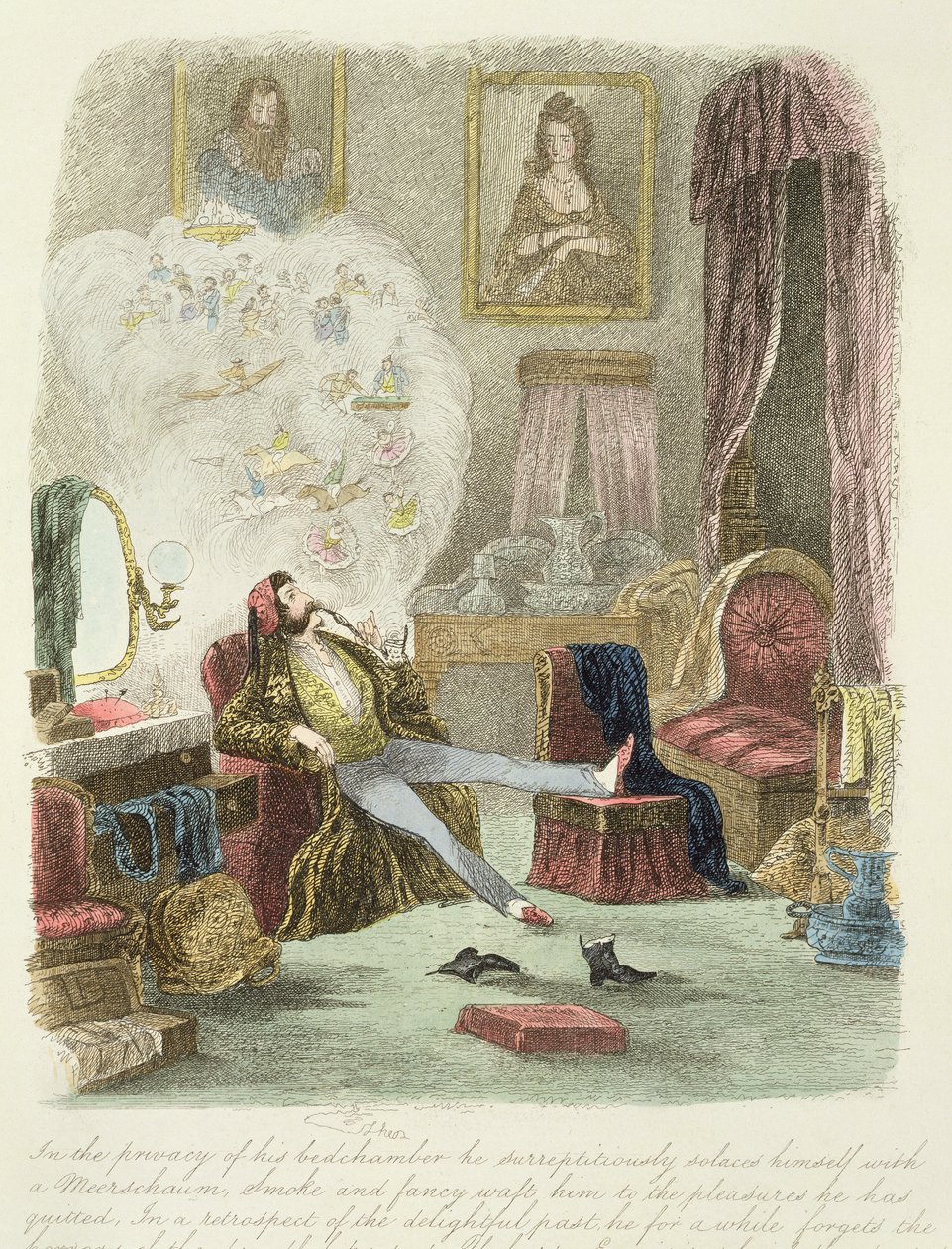 Illusztráció az 1859-ben megjelent „Egy londoni különlegesség látogatása leánynénijénél az országban” című könyvből (lásd még: 193200, 203629, 203631) alkotó: Theo