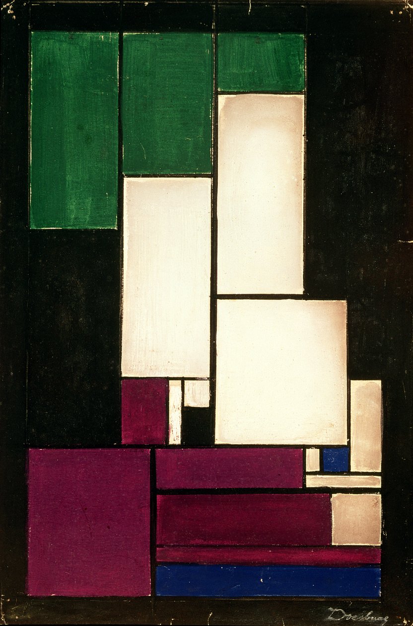 Kompozíció, 1922 (gouache) alkotó: Theo van Doesburg