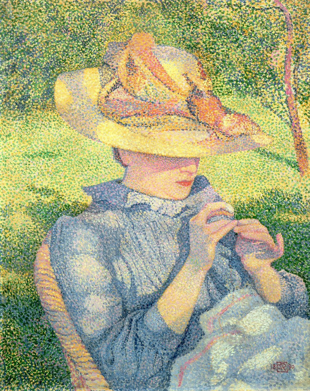 A szalmakalap, 1890 alkotó: Théo van Rysselberghe