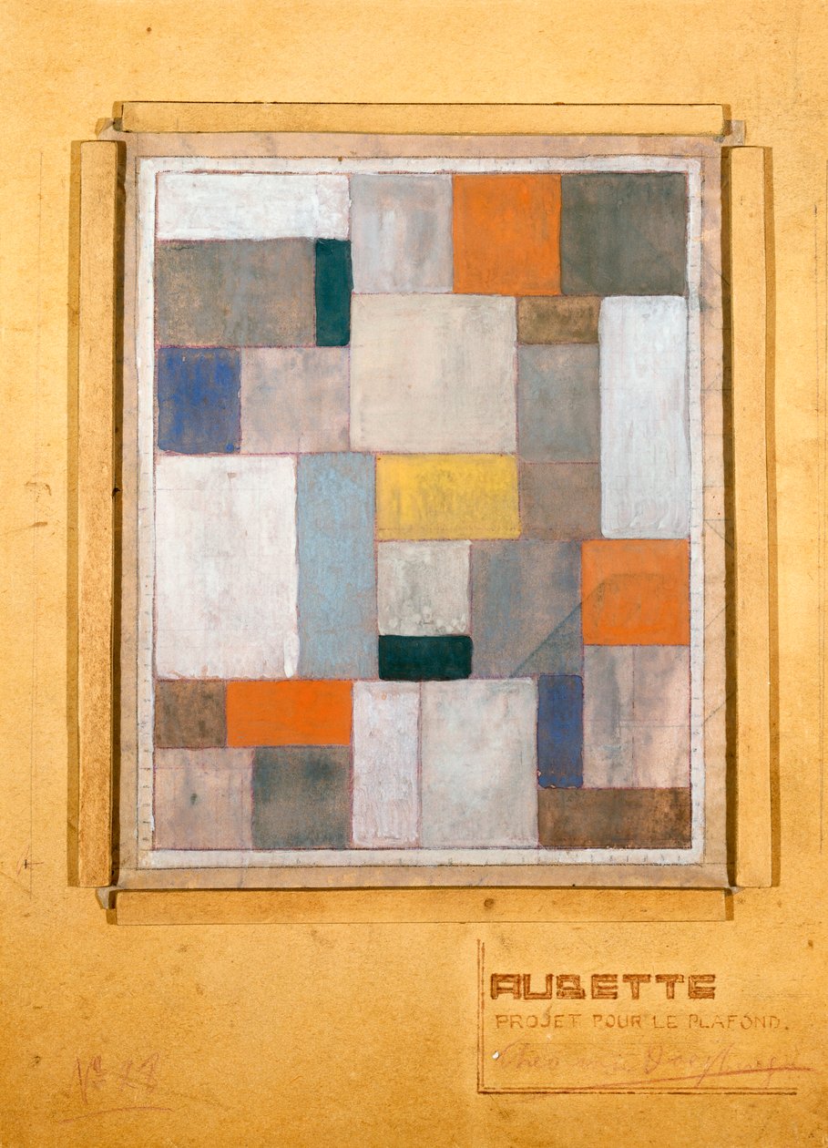 Aubette, a színpad terve, a Le Plafond számára, 1926 alkotó: Theo van Doesburg