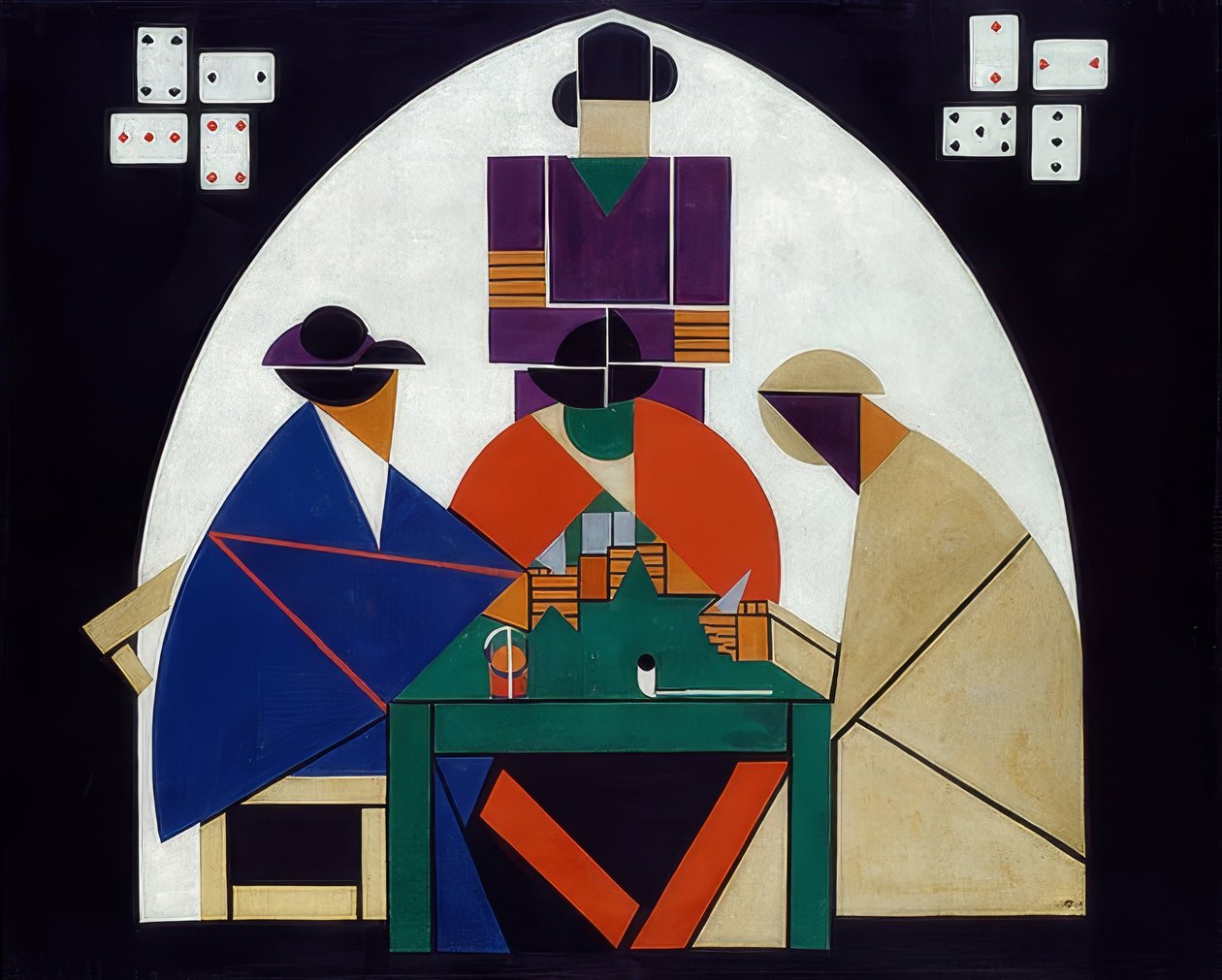 Kártyajátékos. 1916-17 alkotó: Theo van Doesburg