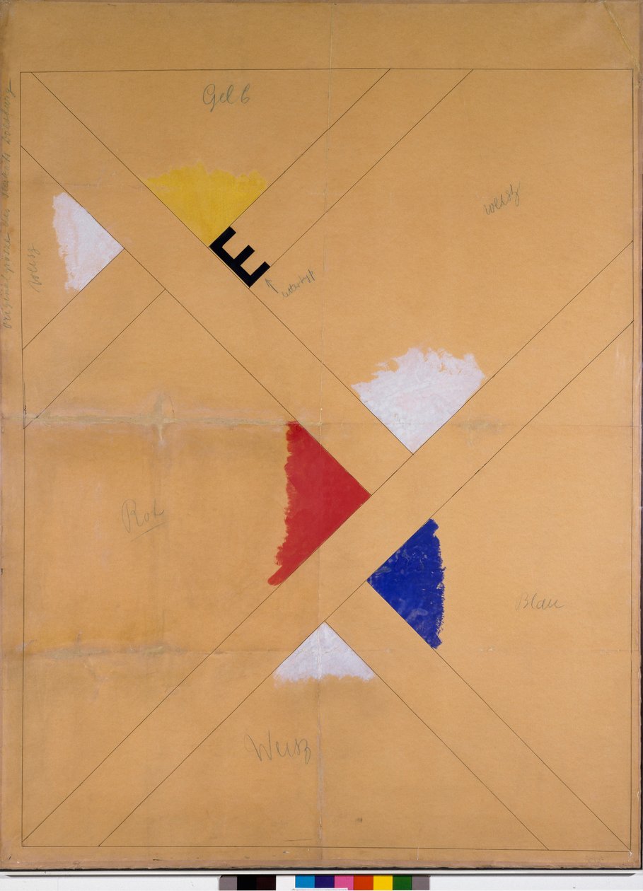 Befejezetlen plakát a Van Doesburg kiállításhoz (vegyes technika alkotó: Theo van Doesburg