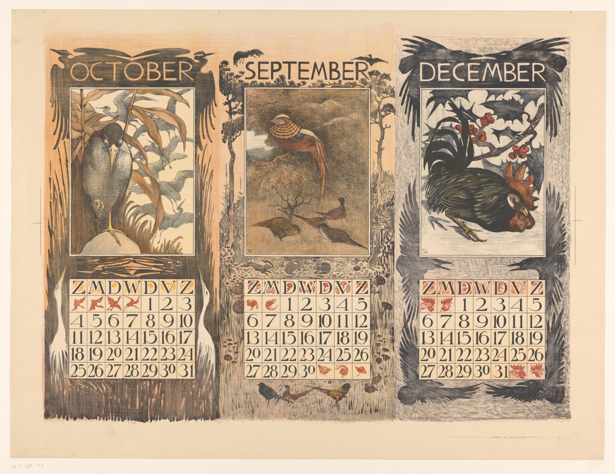 1903. októberi, szeptemberi és decemberi naptárak alkotó: Theo van Hoytema