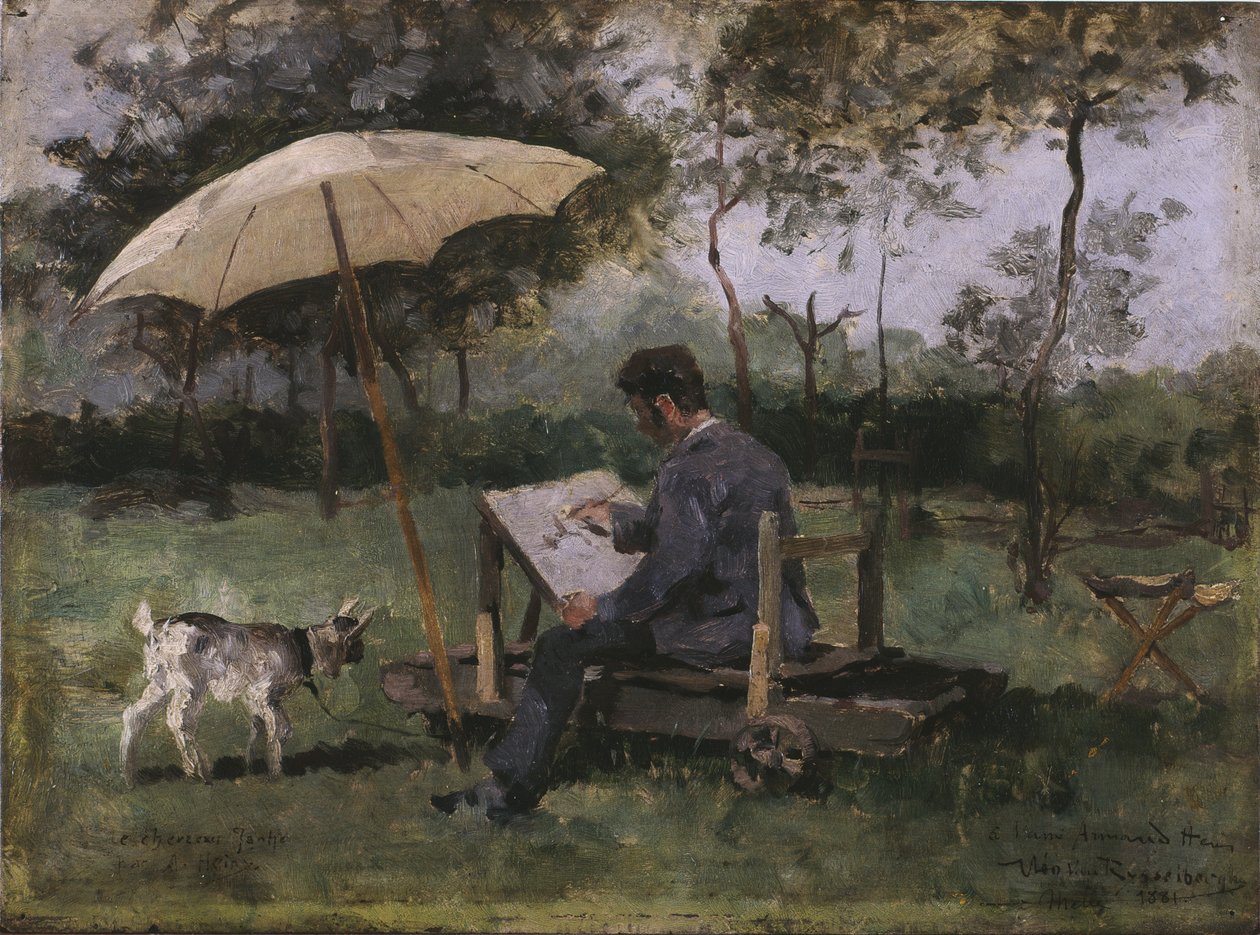 Armand Heins festmény (olaj, panel) alkotó: Théo van Rysselberghe
