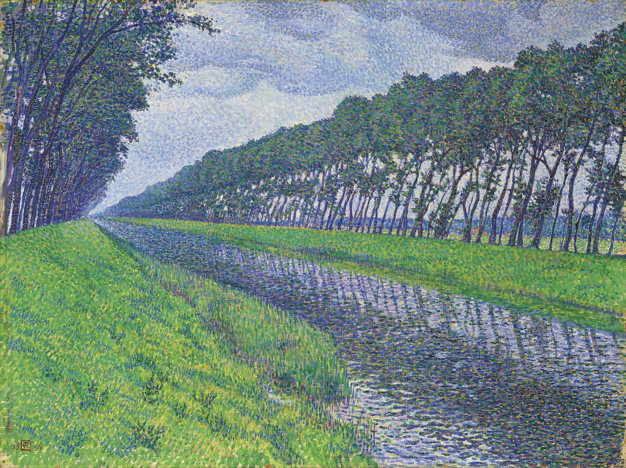 csatorna Flandriában; A flandriai csatorna szomorú időben, 1894 alkotó: Théo van Rysselberghe