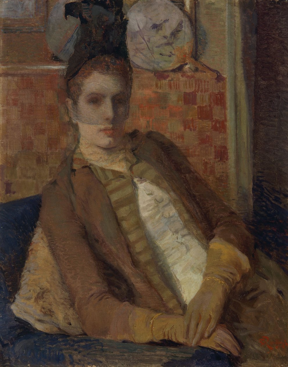 Egy ülő hölgy portréja alkotó: Théo van Rysselberghe
