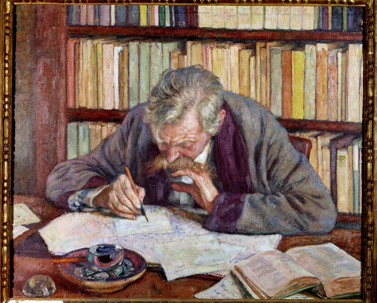 Emile Verhaeren (1885-1916) belga költő portréja az irodájában Theodore Van Rysselberghe (1862-1926) festménye 20. századi Párizs. Városi Modern Művészeti Múzeum alkotó: Théo van Rysselberghe