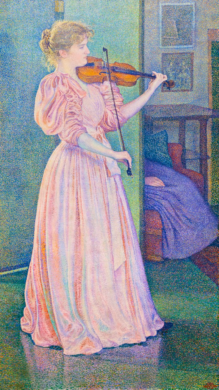 Sethe Irma hegedűművész portréja alkotó: Théo van Rysselberghe