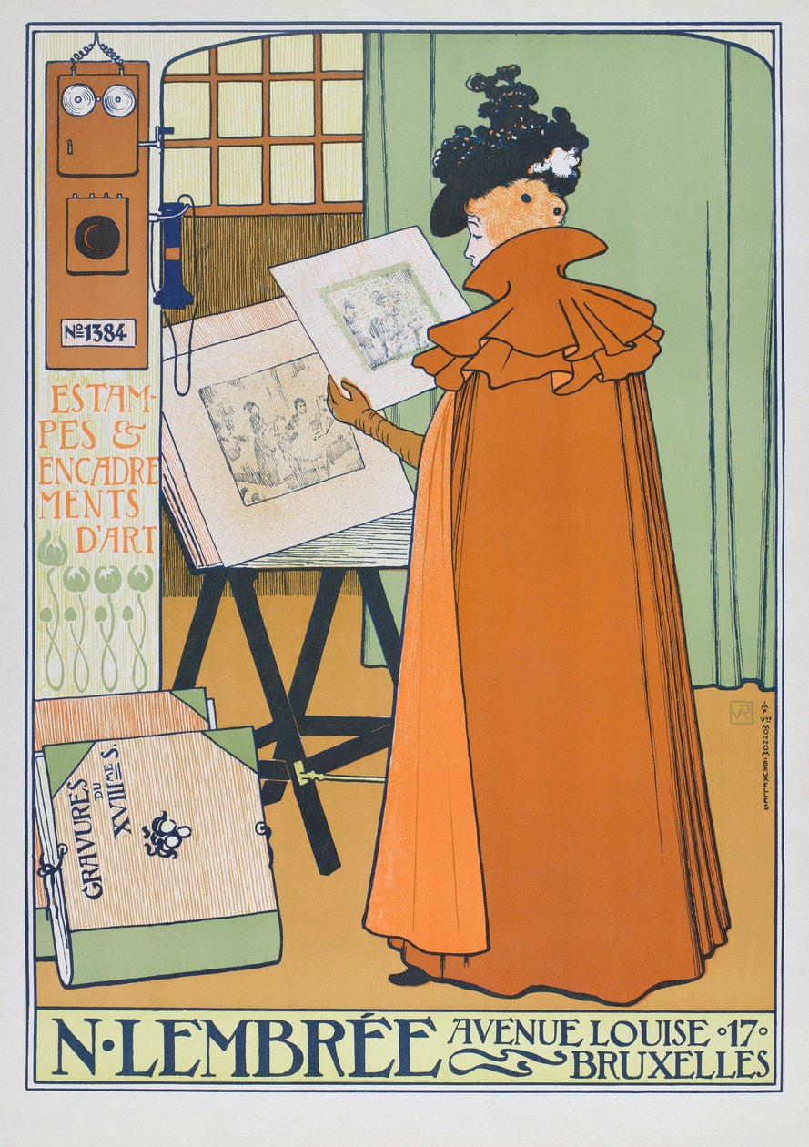 Plakát reklámművészeti bolt, Brüsszel alkotó: Théo van Rysselberghe