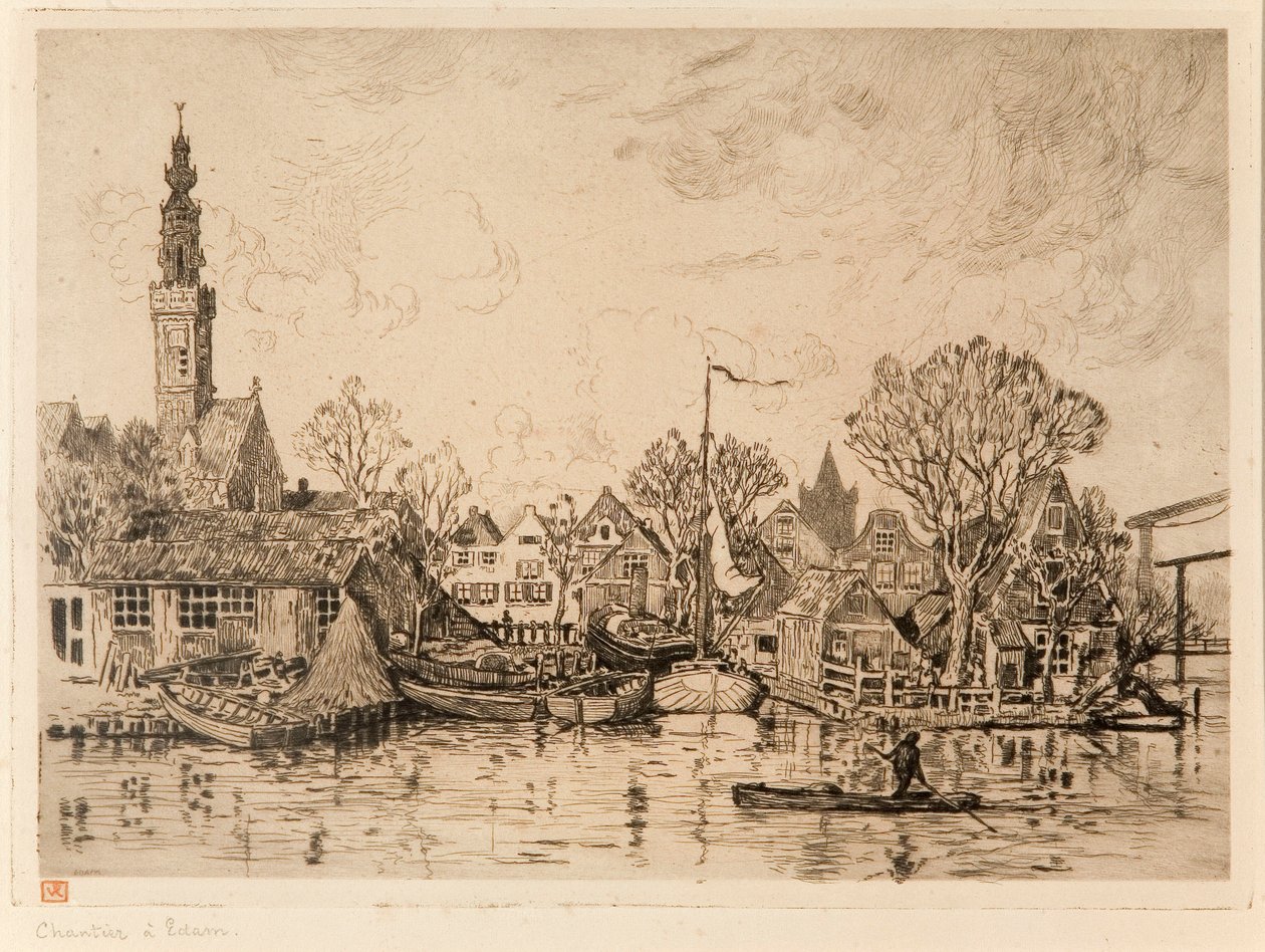 Hajógyár Edamban (Hollandia) alkotó: Théo van Rysselberghe