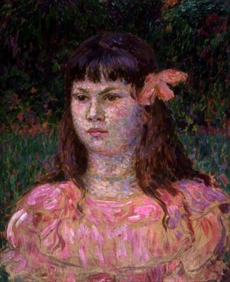 The Pink Ribbon (Sylvie Lacombe), 1890-es évek vége (olaj a fedélzeten) alkotó: Théo van Rysselberghe