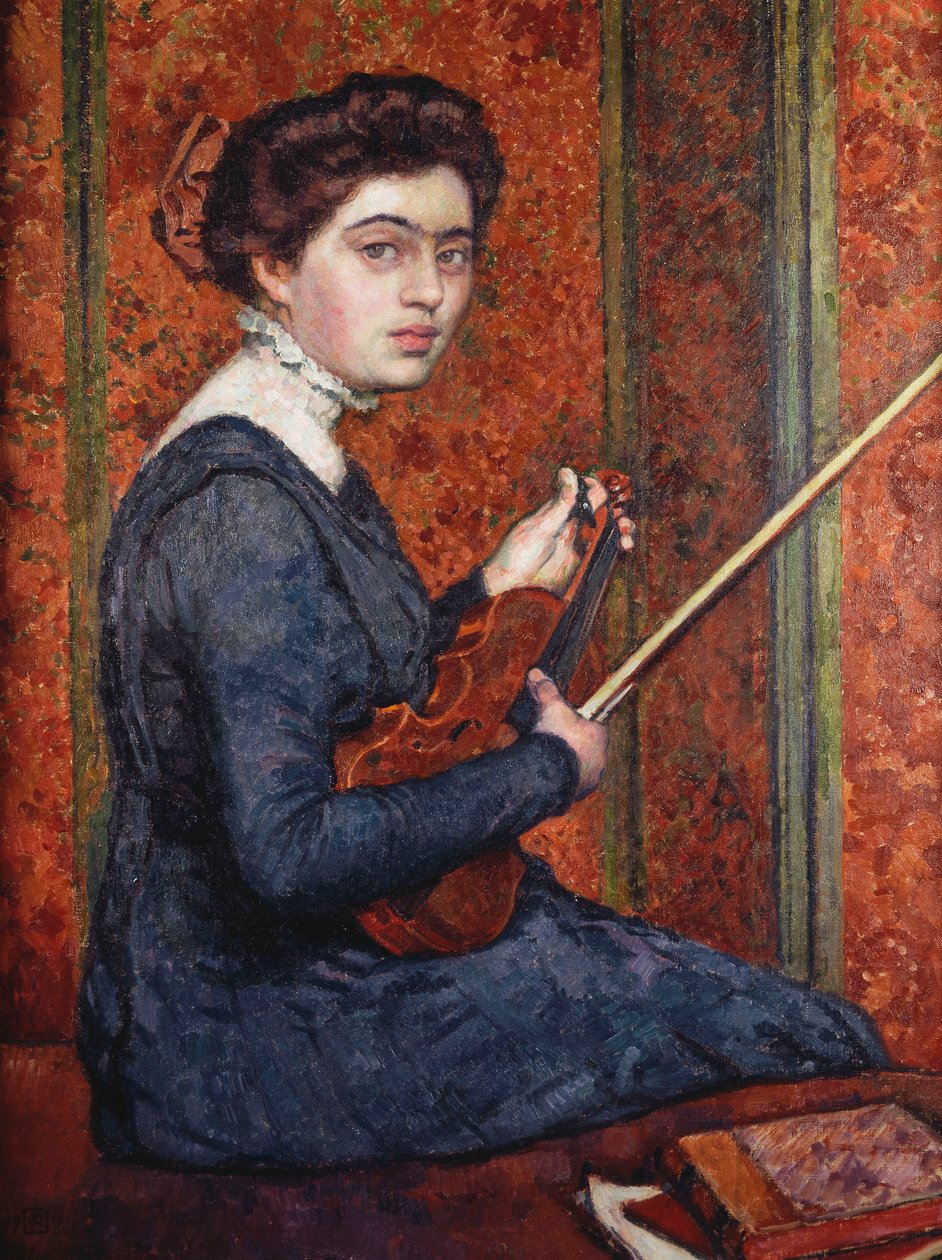 Nő hegedűs alkotó: Théo van Rysselberghe
