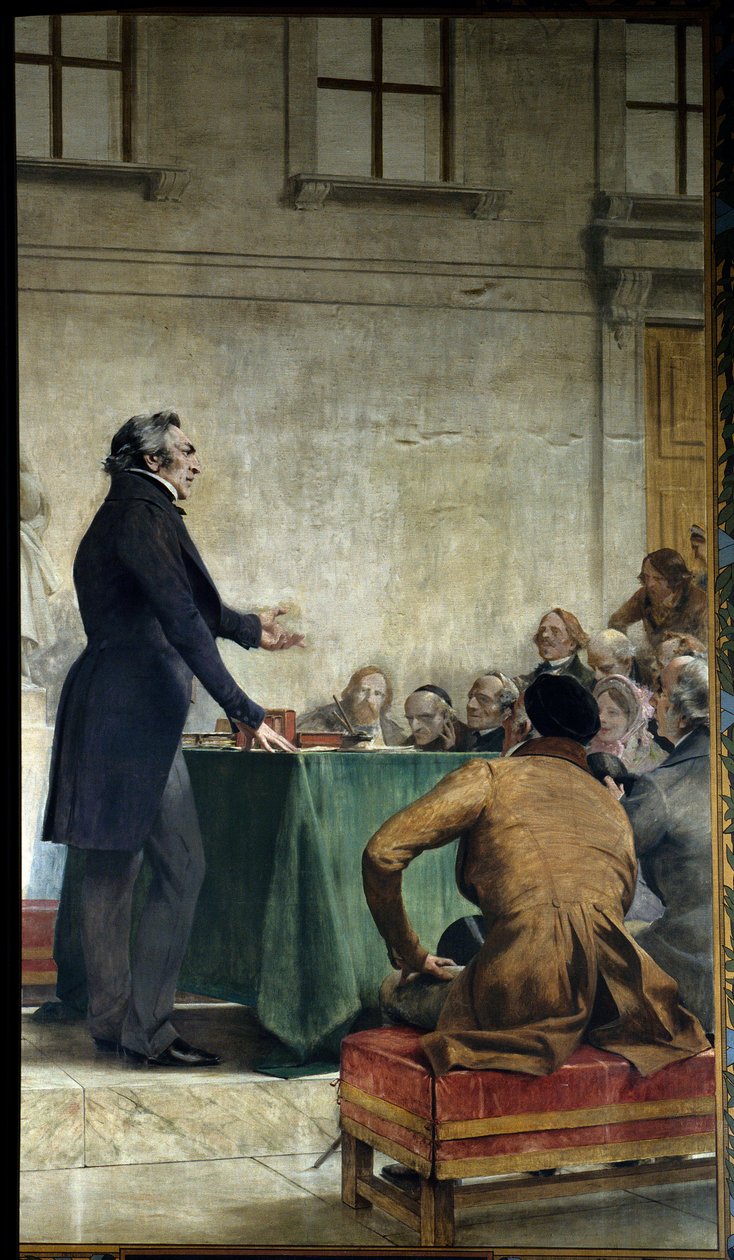 Francois Arago (1786-1853) népszerű csillagászatot tanult az obszervatórium amfiteátrumában. Theobald Chartran (1849-1907) festménye. Párizs, La Sorbonne - Francois Arago (1786-1853) előadást tart a népszerű csillagászatról a Párizsi Királyi Obszervatórium alkotó: Theobald Chartran