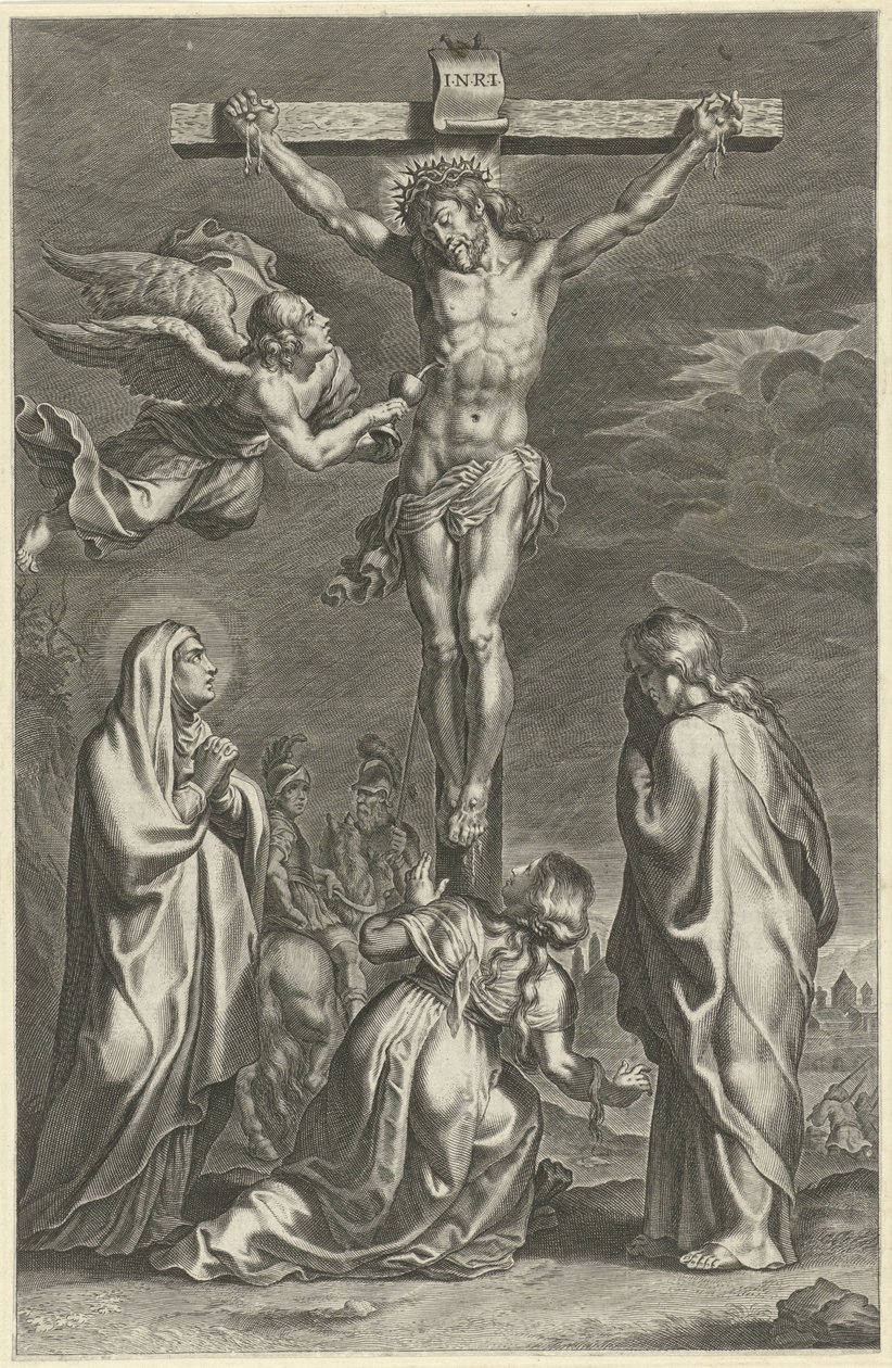 Krisztus a kereszten Jelenetek az Ó- és Újszövetségből (sorozat címe) Breviarium romanum (sorozat címe) alkotó: Theodoor Galle (possibly)