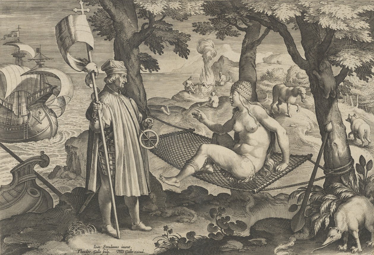 New Inventions of Modern Times [Nova Reperta], The Discovery of America, 1. lemez, kb. ..., kb. 1600. alkotó: Theodoor Galle