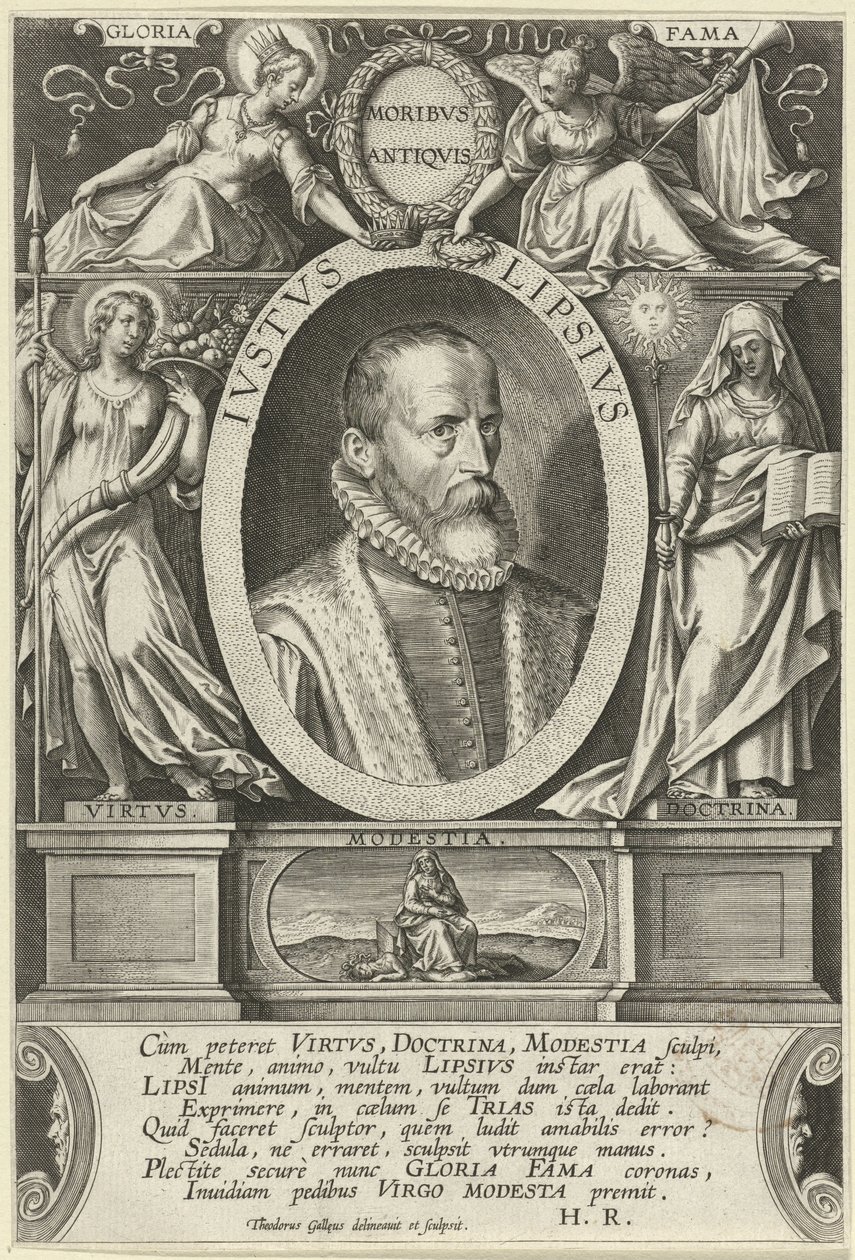 Justus Lipsius portréja Ivstvs Lipsivs (cím az objektumon) alkotó: Theodoor Galle