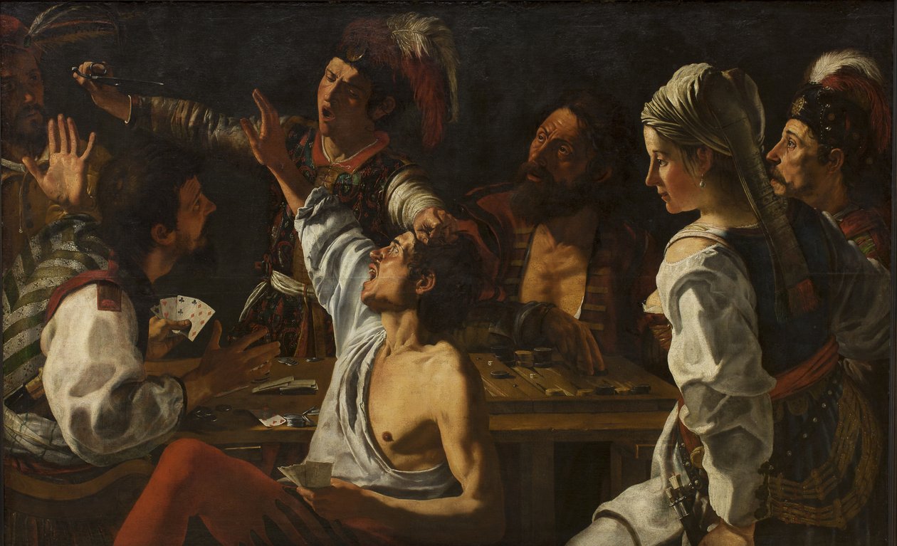 Kártya és Backgammon játékosok. Harc a kártyákért alkotó: Theodoor Rombouts
