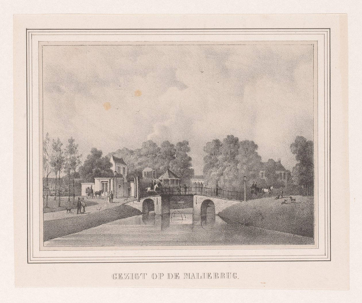 Malie híd Utrechtben Kilátás a Malie-hídra (cím az objektumon) alkotó: Theodoor Soeterik (possibly)