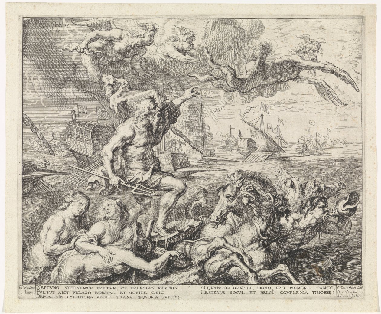 Az utazás Barcelonából Genovába; Ferdinánd belépése Antwerpenbe 1635-ben (7. sz.) alkotó: Theodoor van Thulden