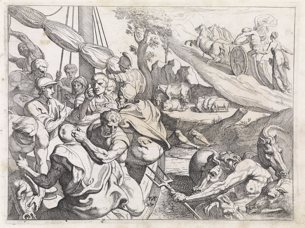 Helios szarvasmarha Az Odüsszeusz munkássága (sorozat címe) alkotó: Theodoor van Thulden
