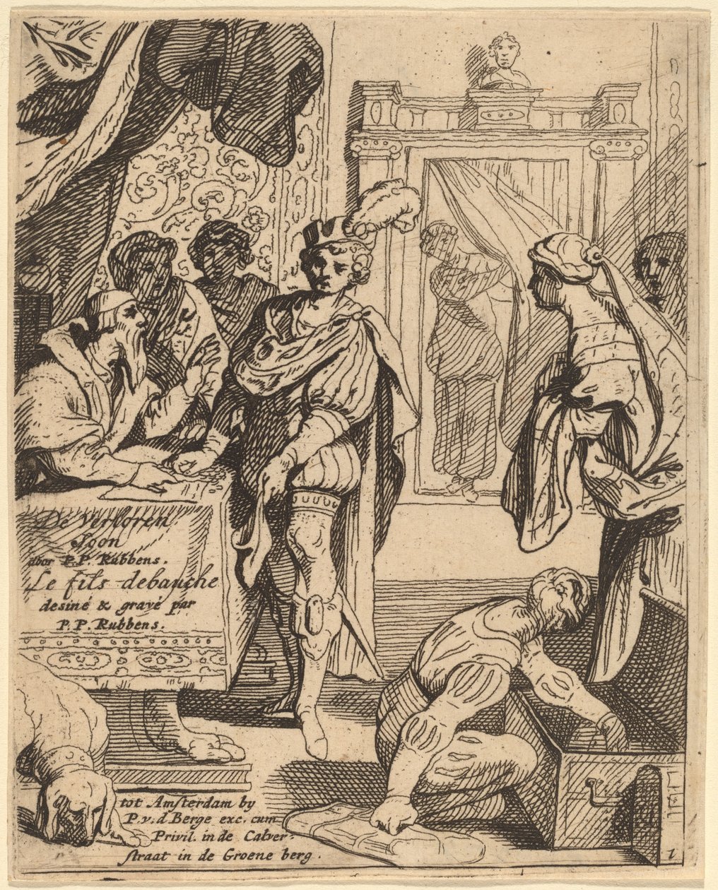 A tékozló fiú átveszi örökségét alkotó: Theodoor van Thulden after Sir Peter Paul Rubens