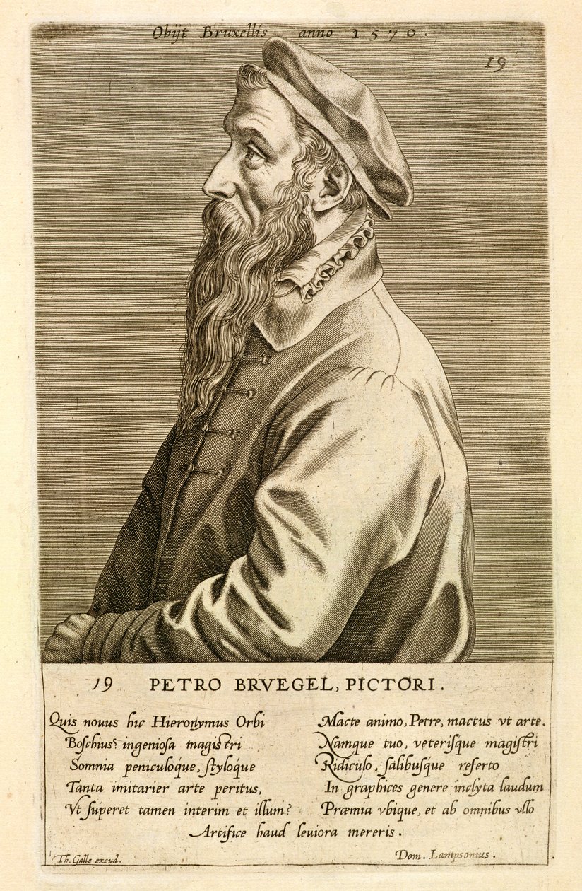 Idősebb Pieter Brueghel portréja (kb.15278-69) kocsma. 1572 alkotó: Theodor Galle
