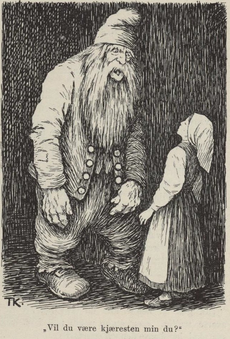 Hna tripper i berget The Old Dame and her Ty alkotó: Theodor Kittelsen